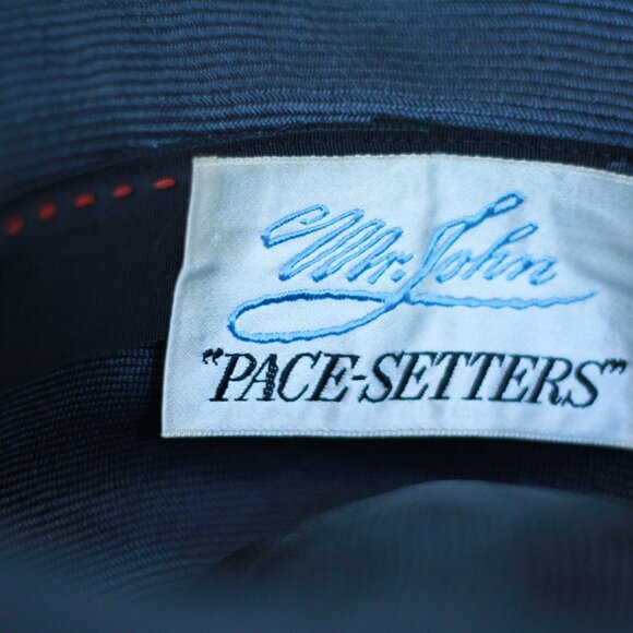 Mr John 60's navy and white straw hat - Picture 5 of 5